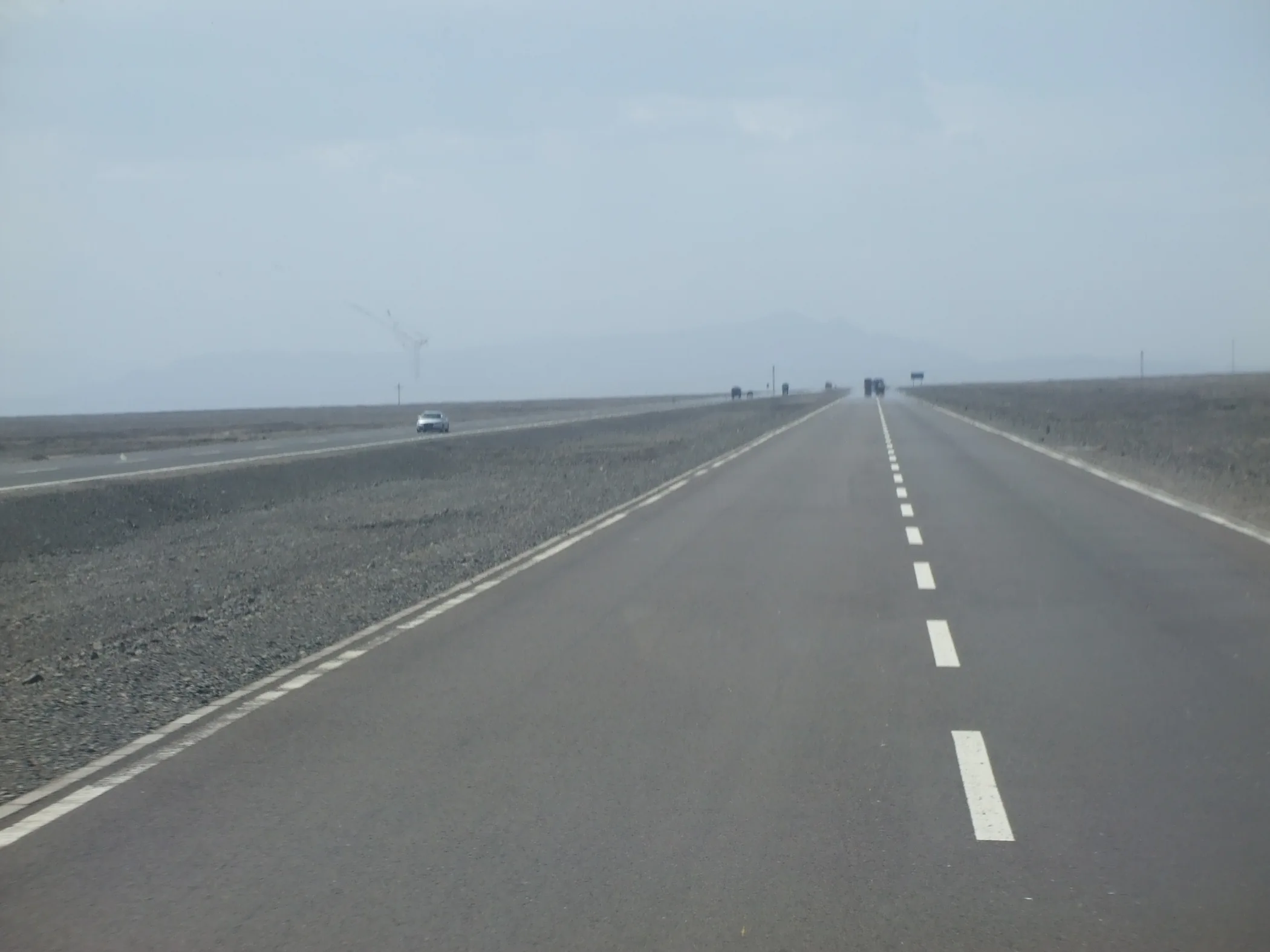 S201 highway crossing gobi country toward Karamay, Xinjiang