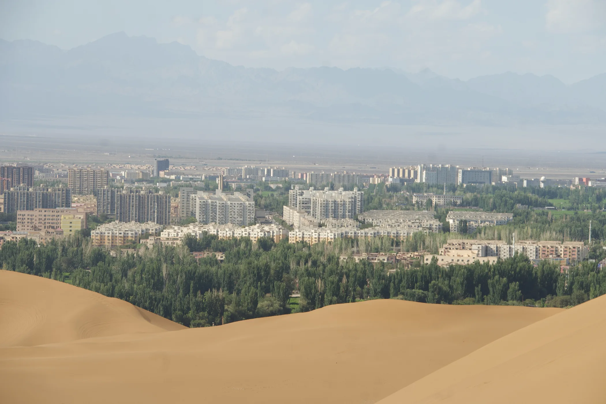 View from Kumtag Desert toward Shanshan, Xinjiang